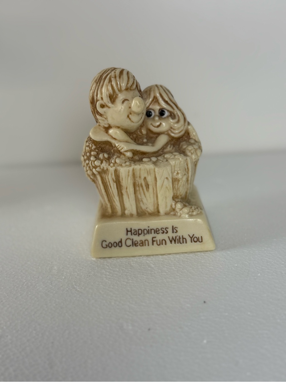 Vintage Happiness Is Good Clean Fun With You Figurine | Cute Romantic Couple ,